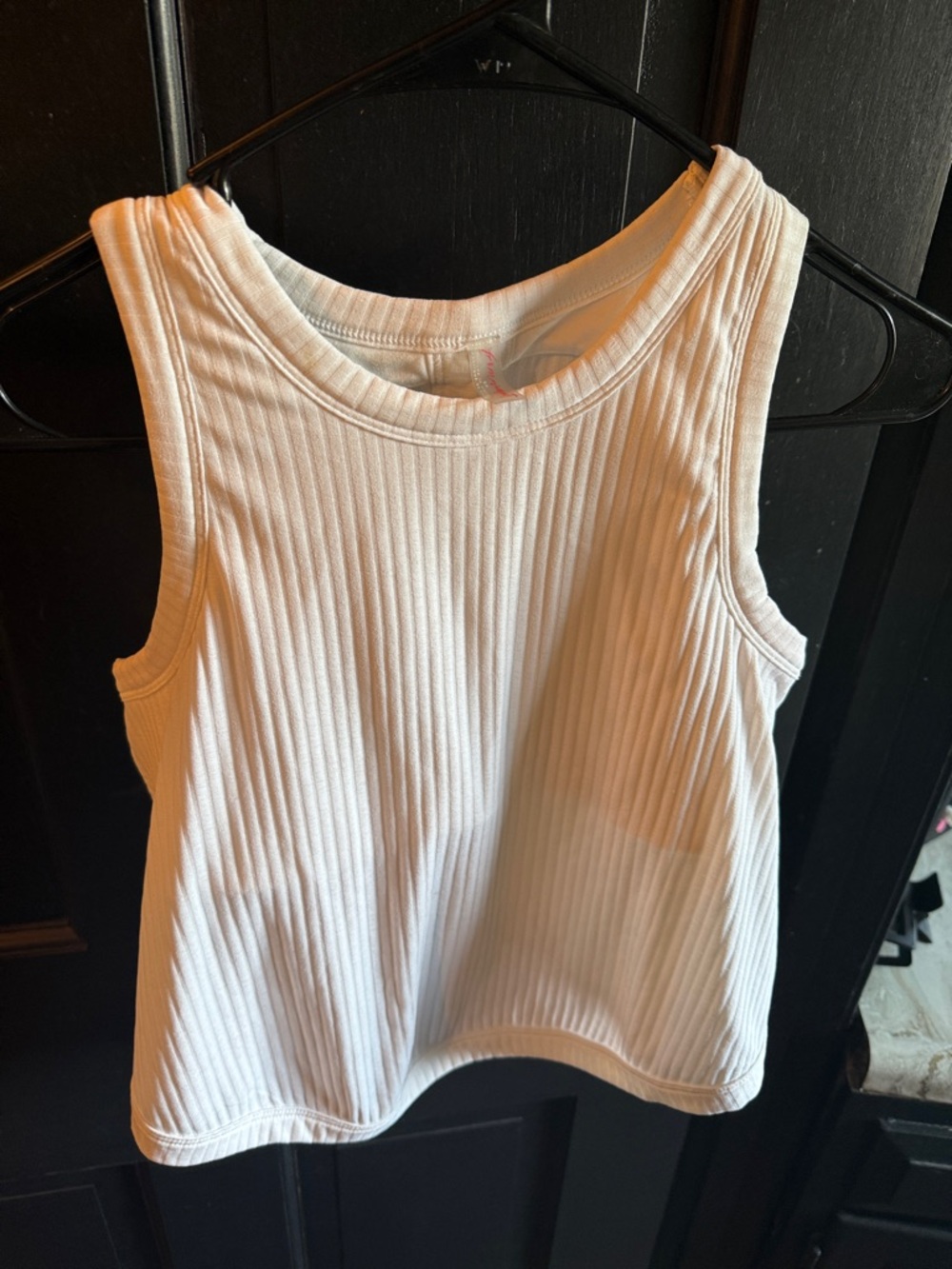 FP Movement by Free People Ribbed White Tank Top with Built in Bra